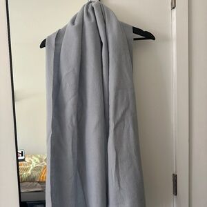 Baby blue 100% wool scarf with the fringe